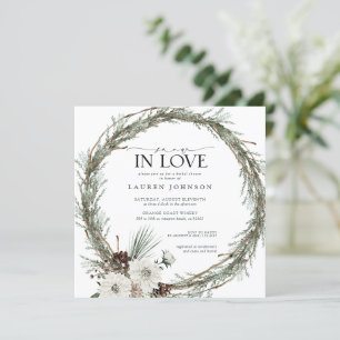 Schnee in der Liebe Winter Evergreen Brautparty Einladung