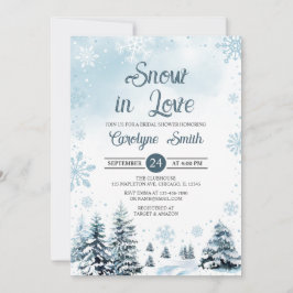 Schnee in der Liebe Winter Schneeflocken Brautpart Einladung