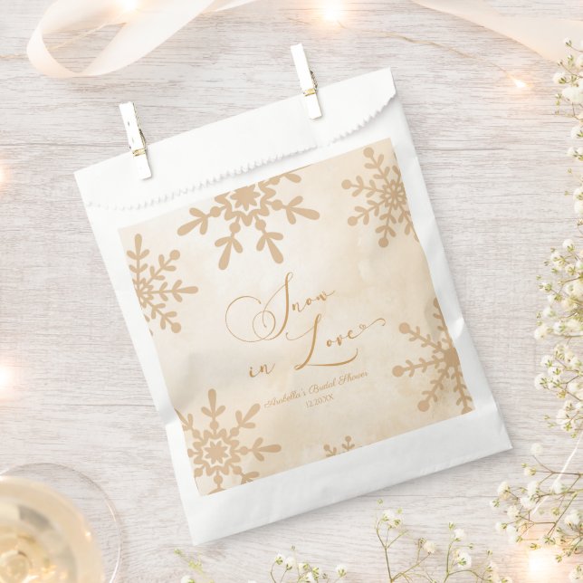 Schnee in der Liebe Winter Wunderland Brautparty Geschenktütchen (Ausgeschnitten)
