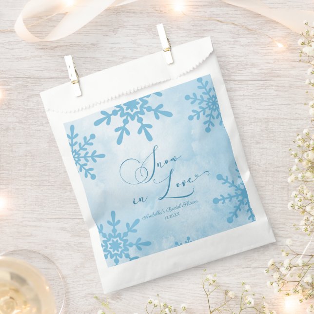 Schnee in der Liebe Winter Wunderland Brautparty Geschenktütchen (Ausgeschnitten)
