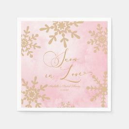 Schnee in der Liebe Winter Wunderland Brautparty Serviette