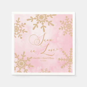 Schnee in der Liebe Winter Wunderland Brautparty Serviette