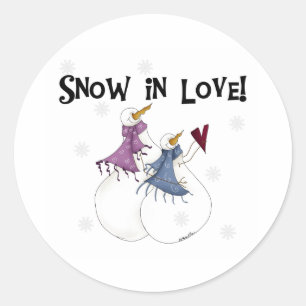 Schnee in der Liebe Winterschneeferien Runder Aufkleber