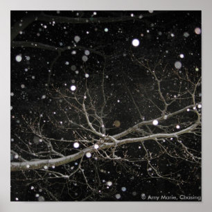 Schnee in der Nacht Poster