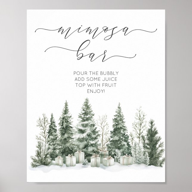 Schnee in Liebe Brautparty Mim-osa Bar Poster (Vorne)