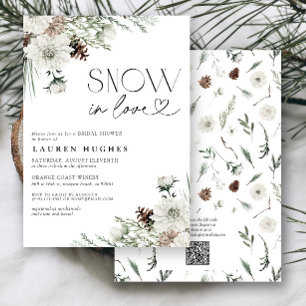 Schnee in Liebe Evergreen QR Bridal Dusche Einladu Einladung