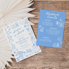 Schnee in Liebe Hand gezeichnet Winter Bachelorett Einladung