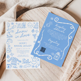 Schnee in Liebe in einem Brautparty Einladung