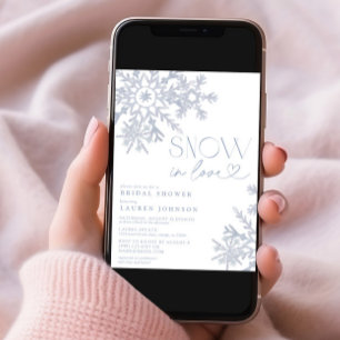 Schnee in Liebe QR Snowflake Winter Brautparty Einladung