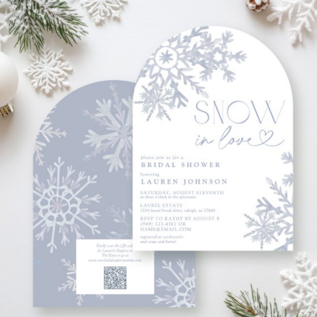 Schnee in Liebe QR Snowflake Winter Brautparty Einladung (Von Creator hochgeladen)