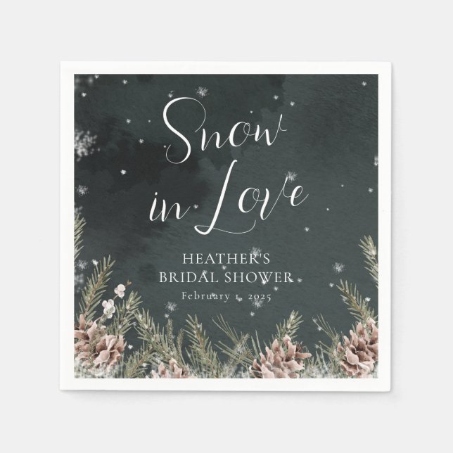 Schnee in Liebe Serviette (Vorderseite)