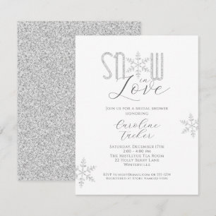 Schnee in Liebe Silver Snowflakes Brautparty Einladung