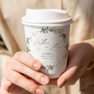 Schnee in Liebe Winter Brautparty Pappbecher