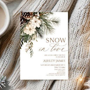 Schnee in Liebe Winter Florale Kiefer Brautparty Einladung