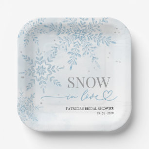 Schnee in Liebe Winter-Schneeflocke Brautdusche  Pappteller