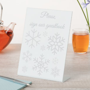 Schnee in Liebe Winterhochzeit Schild Unser Gästeb