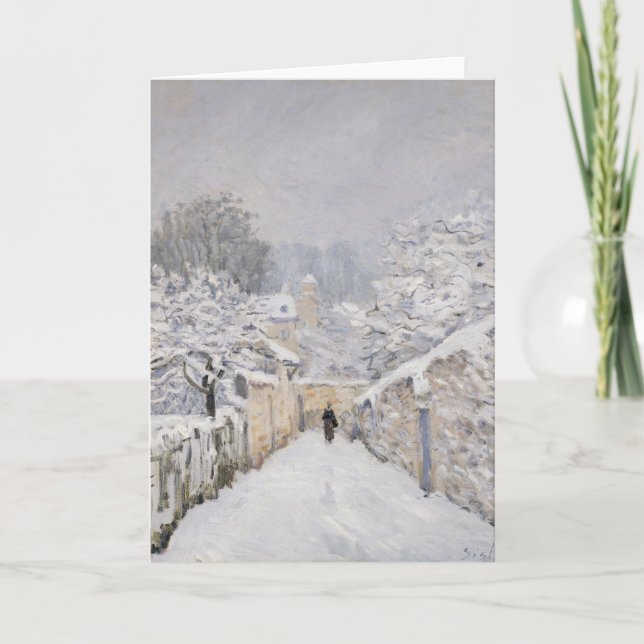 Schnee in Louveciennes, 1878 Karte (Vorderseite)