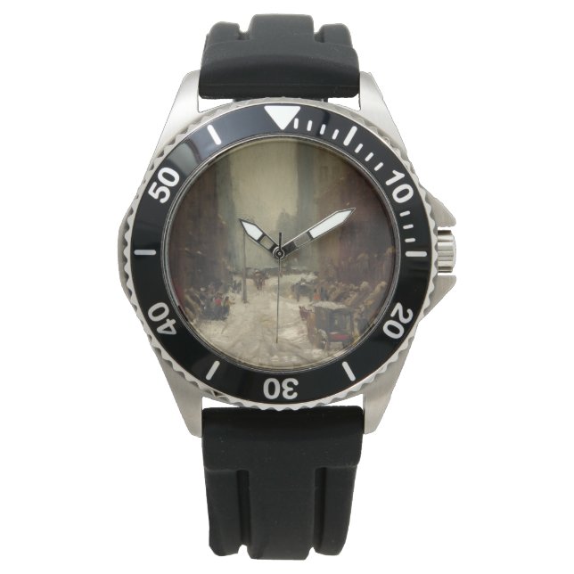 Schnee in New York City (Winter in NYC) Armbanduhr (Vorderseite)