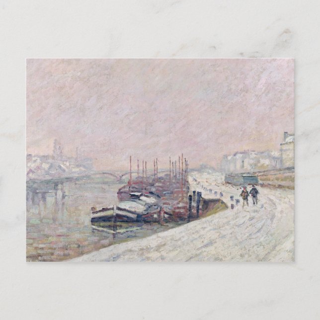Schnee in Rouen Postkarte (Vorderseite)