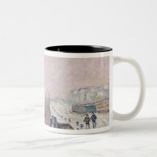 Schnee in Rouen Zweifarbige Tasse