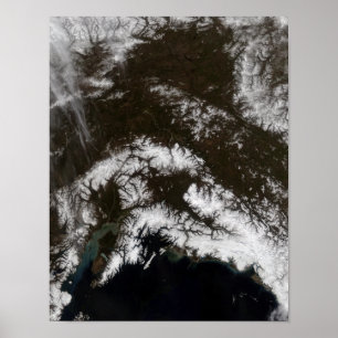Schnee in Südmittelalaska Poster