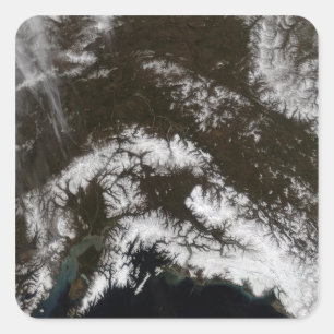 Schnee in Südmittelalaska Quadratischer Aufkleber