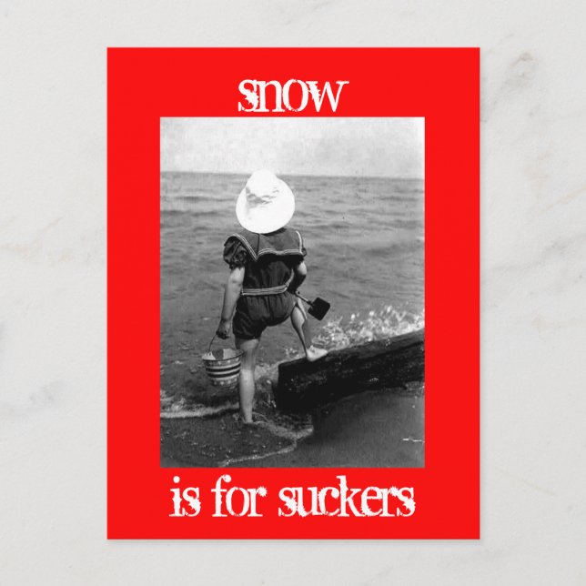 Schnee ist für Sauger Postkarte (Vorderseite)