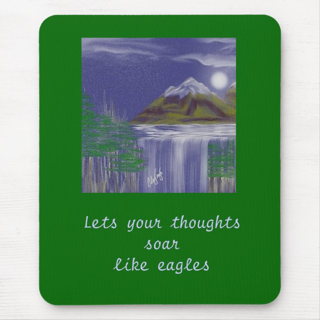 Schnee-Kappen-Nacht Mousepad (Vorne)