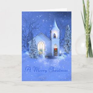 Schnee, Kirche, Weihnachtsgruß-Karte Feiertagskarte