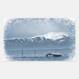 Schnee kommt herein (Weihnachten) Rechteckiger Aufkleber