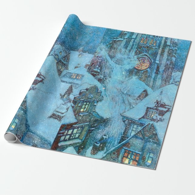 Schnee-Königin auf Dulac die Nacht eines Winters Geschenkpapier (Ungerollt)
