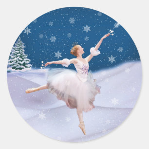 Schnee-Königin-Ballerina-Aufkleber Runder Aufkleber