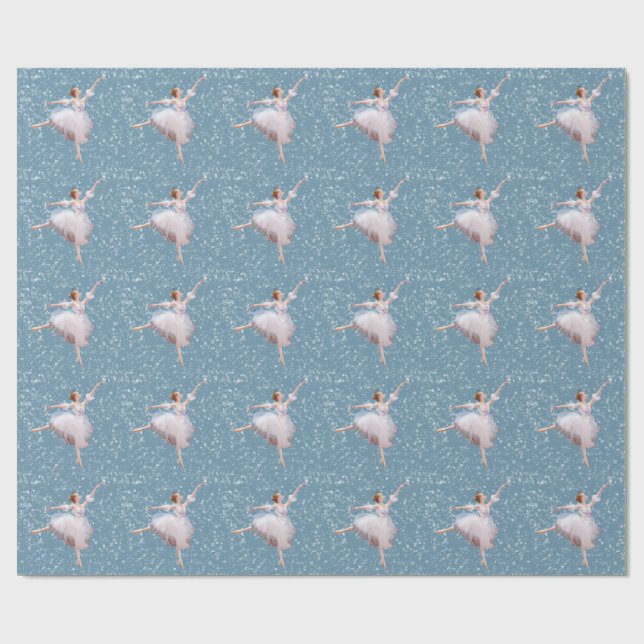 Schnee-Königin-Ballerina Geschenkpapier (Flach)