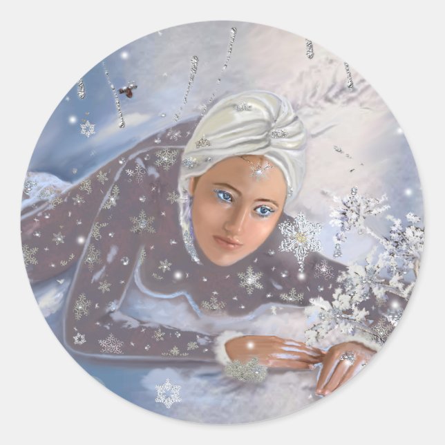 Schnee Königin! Runder Aufkleber (Vorderseite)