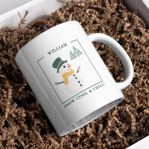 Schnee Kühl und Chill Individuelle Schneemann Tass Zweifarbige Tasse