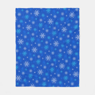 Schnee lassen, blaues Schneeflockenmuster Fleece B