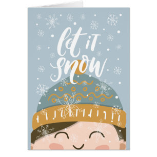 Schnee lassen, Kind in Winter Hat Art, Weihnachten
