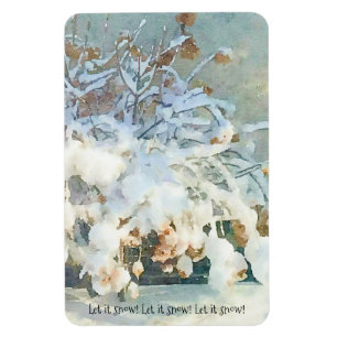 Schnee lassen - verschneit Hydrangea-Baum Magnet