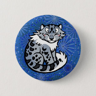 Schnee-Leopard Button