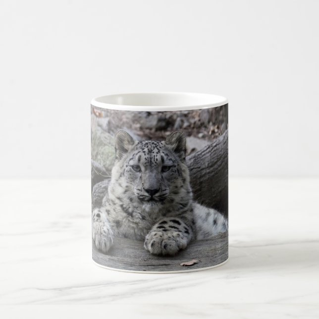 Schnee-Leopard-CUB-Sitzen Kaffeetasse (Mittel)