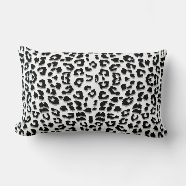 Schnee-Leopard-Druck-Gewohnheit Lendenkissen (Vorderseite)