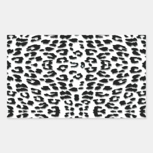 Schnee-Leopard-Druck-Gewohnheit Rechteckiger Aufkleber