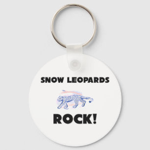 Schnee-Leopard-Felsen Schlüsselanhänger