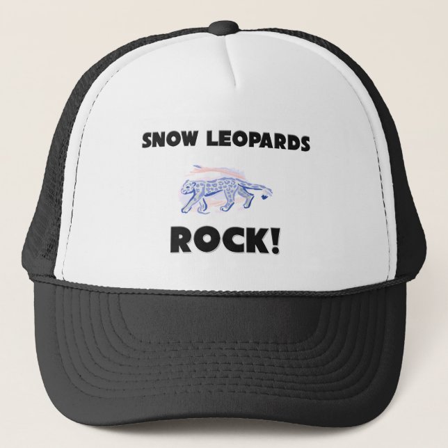 Schnee-Leopard-Felsen Truckerkappe (Vorderseite)