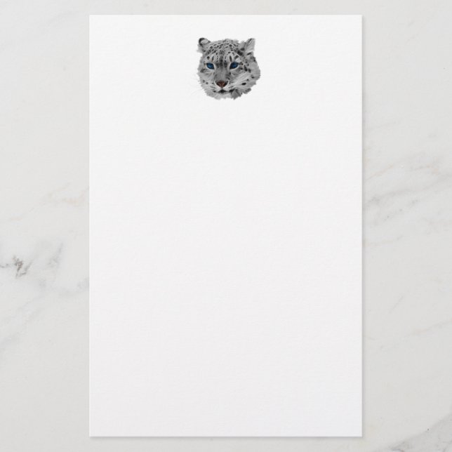 Schnee-Leopard-Fraktal Briefpapier (Vorderseite)