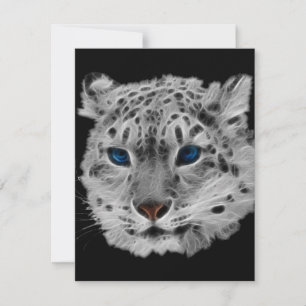 Schnee-Leopard-Fraktal Einladung