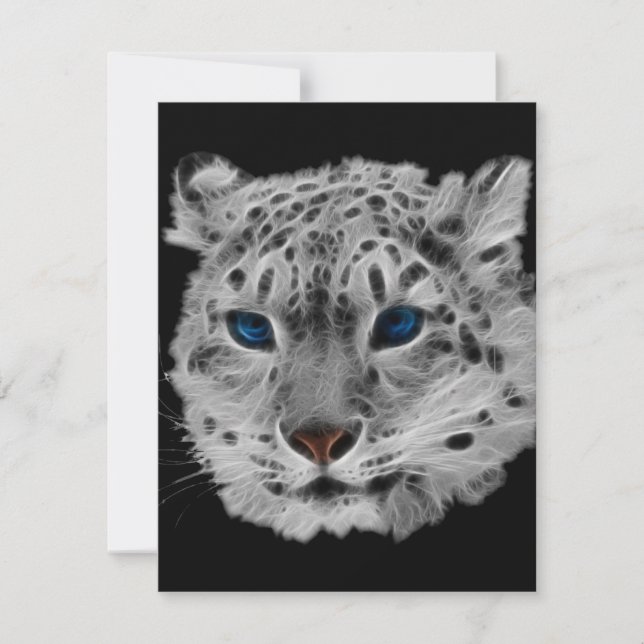 Schnee-Leopard-Fraktal Einladung (Vorderseite)