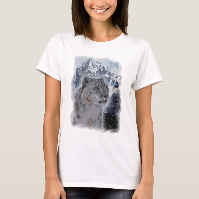 SCHNEE LEOPARD gefährdete Arten von Big Cat T-Shirt (Vorderseite)