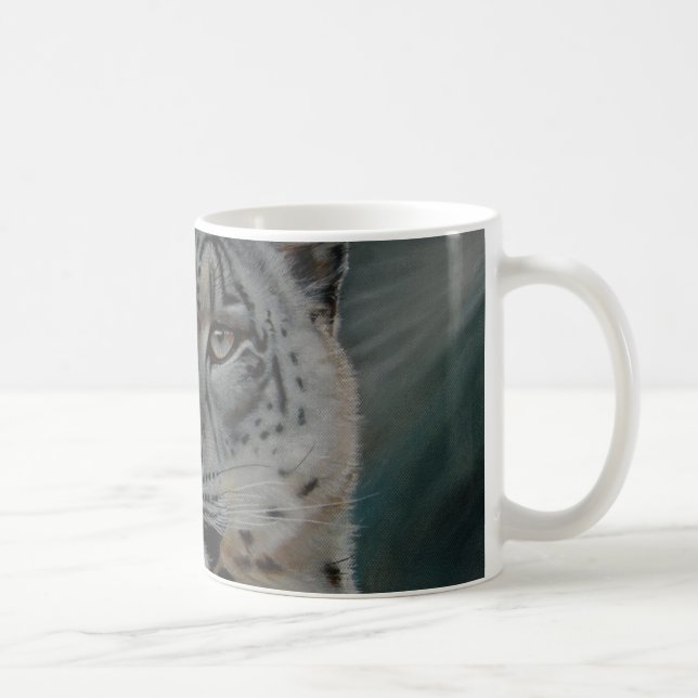 Schnee-Leopard Kaffeetasse (Rechts)