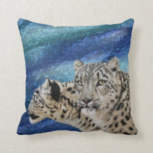 Schnee-Leopard-Lebensraum-Tier-Kissen Kissen